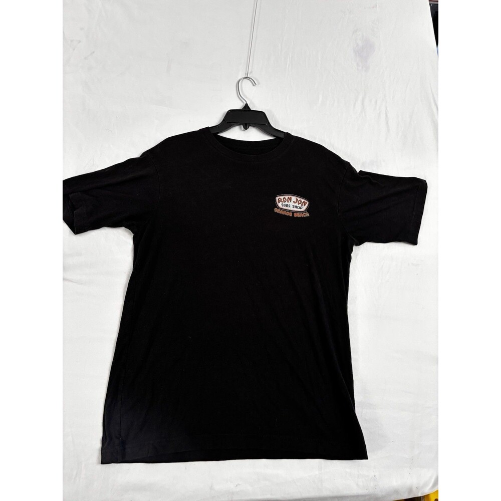 Ron Jon Surf Shop T Shirt Orange Beach Logo Graphic Black Mens Large